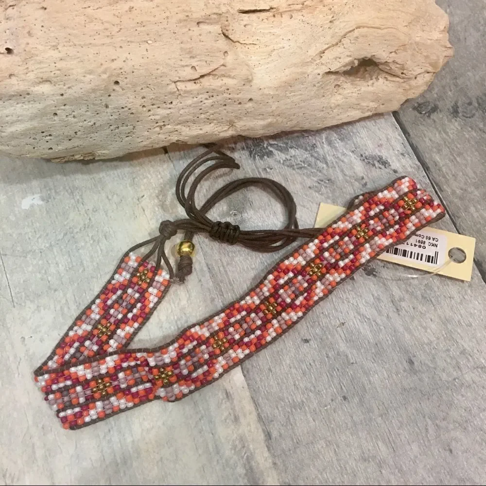 Amrita Singh Aztec Beaded Slide Close Choker